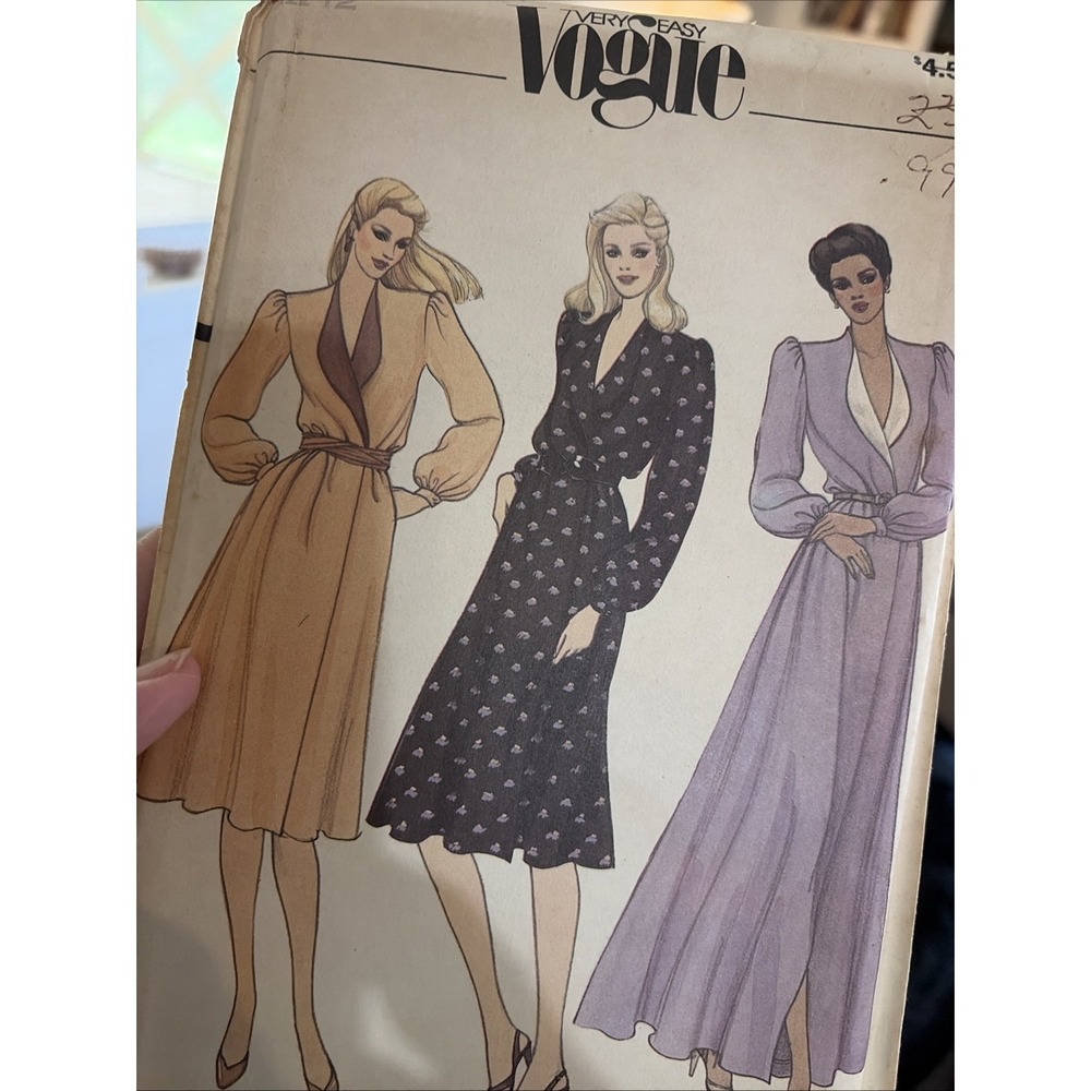 Vintage 1990s Vogue 7826 Dress Sewing Pattern Size 12 Uncut Evening Flared
